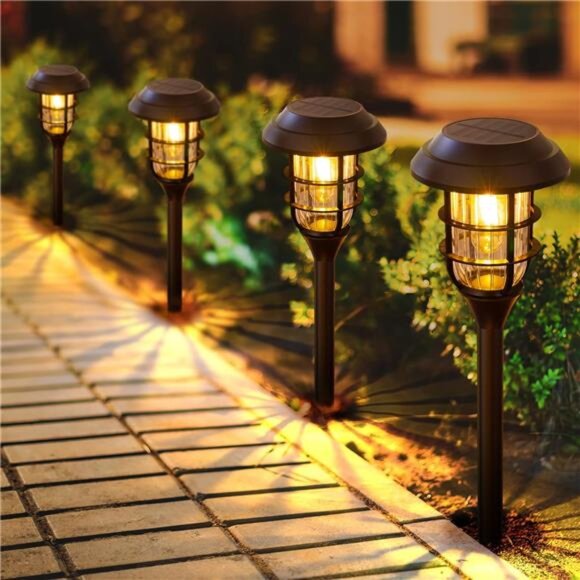 Solar Pathway Lights 8 Pack Outdoor Waterproof LED Garden Yard Patio Landscape - Picture 1 of 8